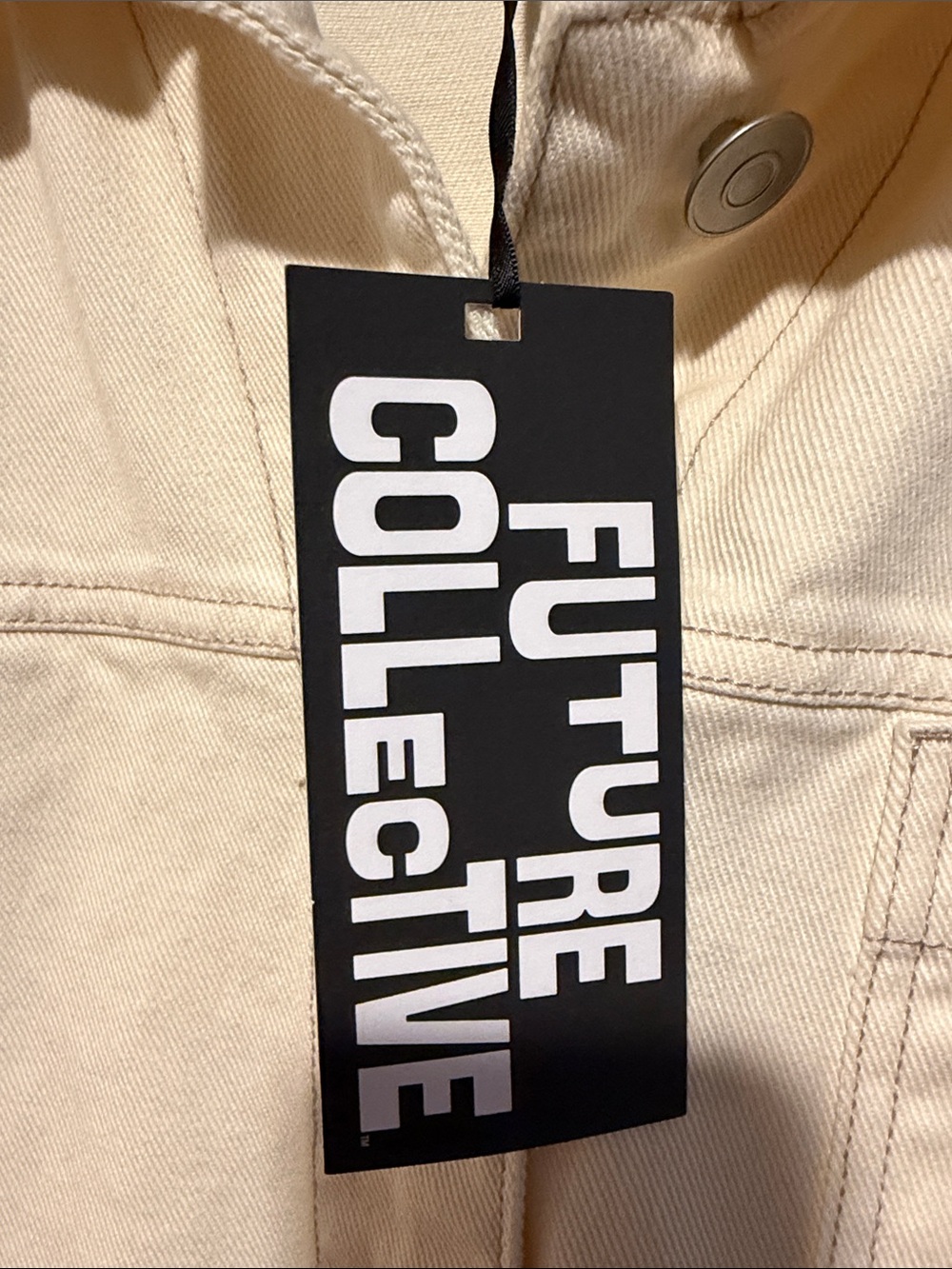 Future Collective Cream Utility Jacket - Neutral Button-Front - Picture 2 of 6